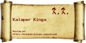 Kalaper Kinga névjegykártya